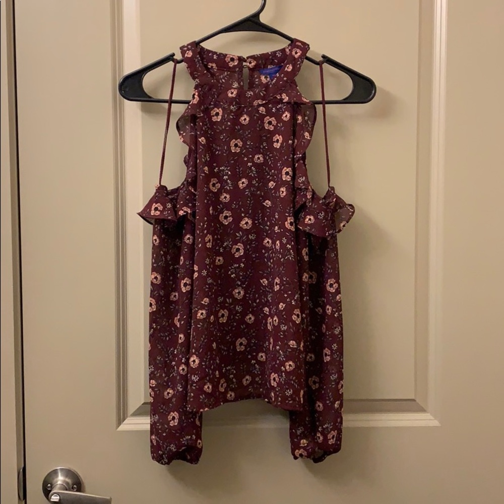 Sheer off the shoulder floral Aeropostale blouse